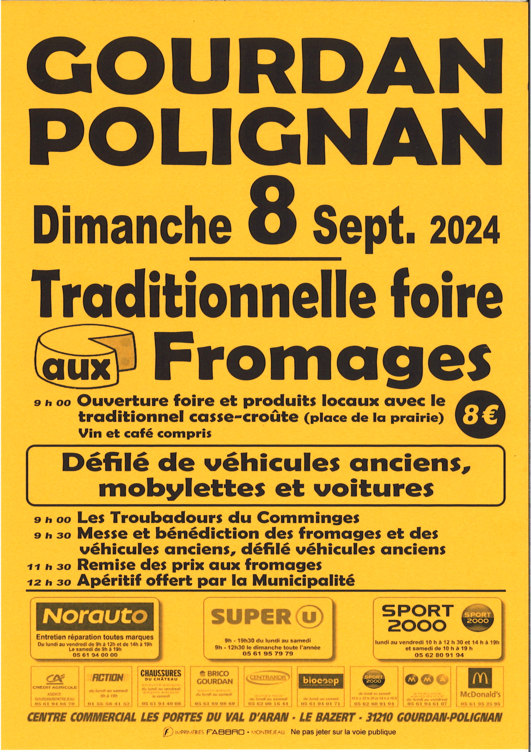 Foire aux fromages le 8 septembre 2024