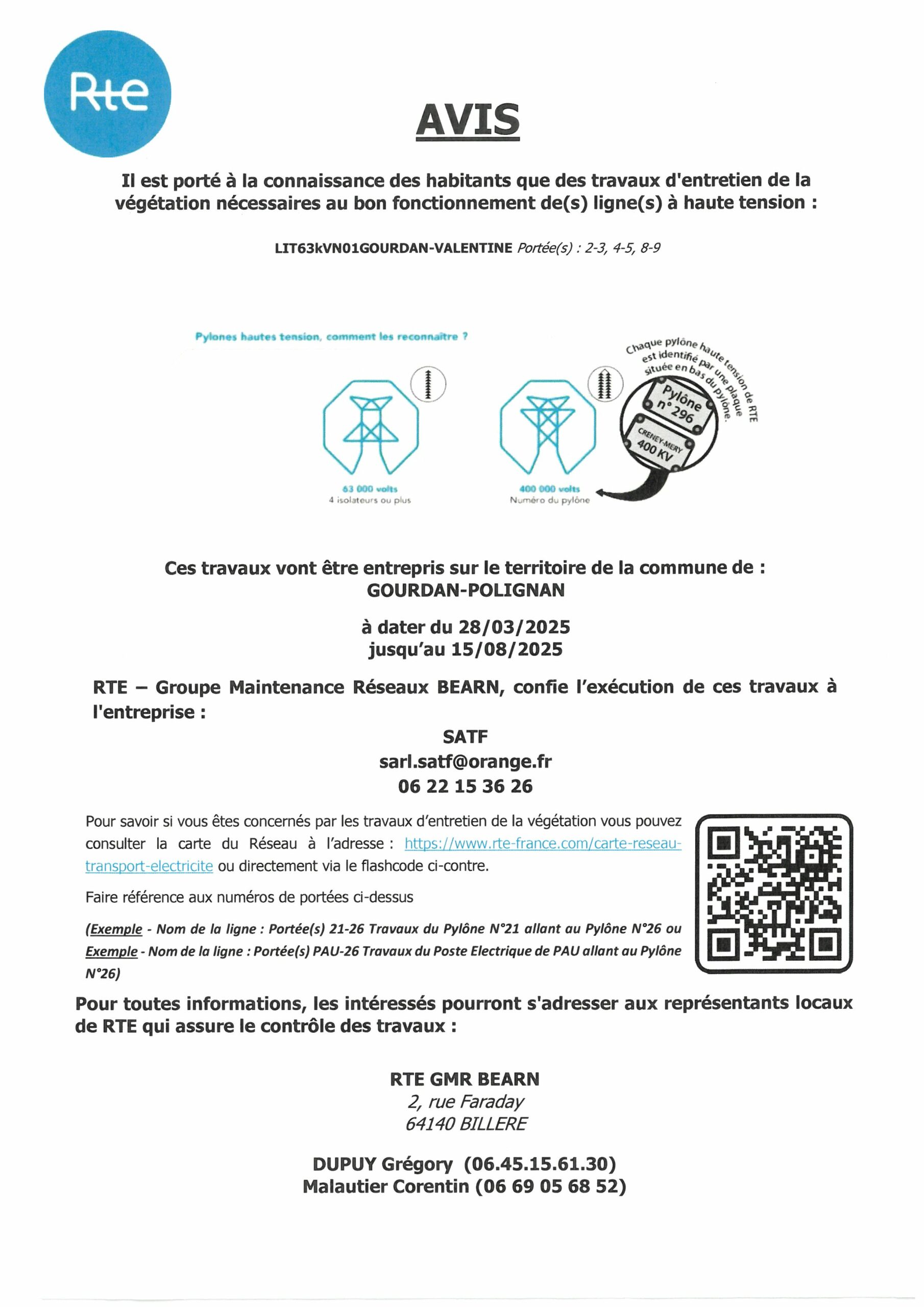 RTE – Travaux d’entretien
