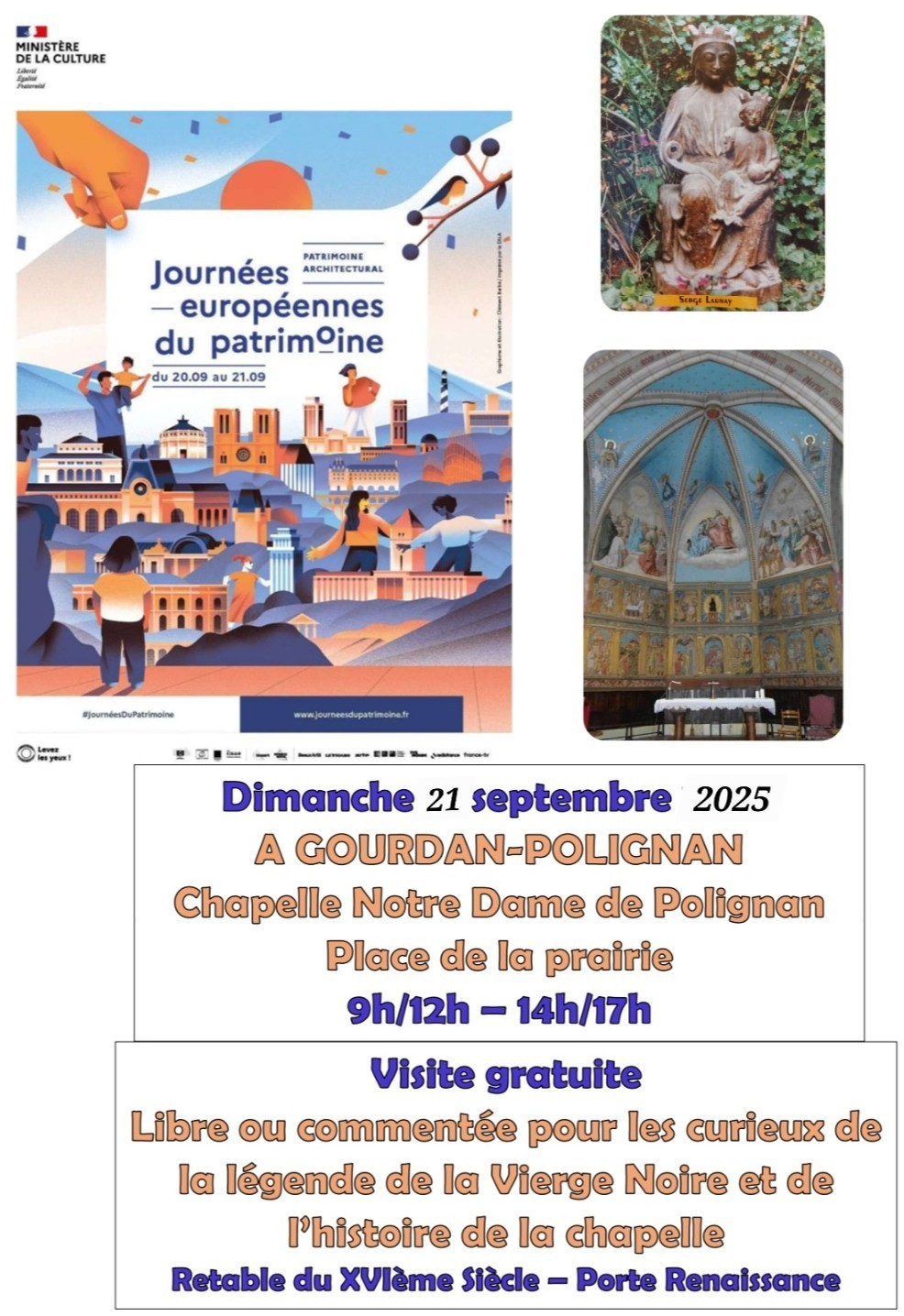 Journée du patrimoine le 21 septembre 2025