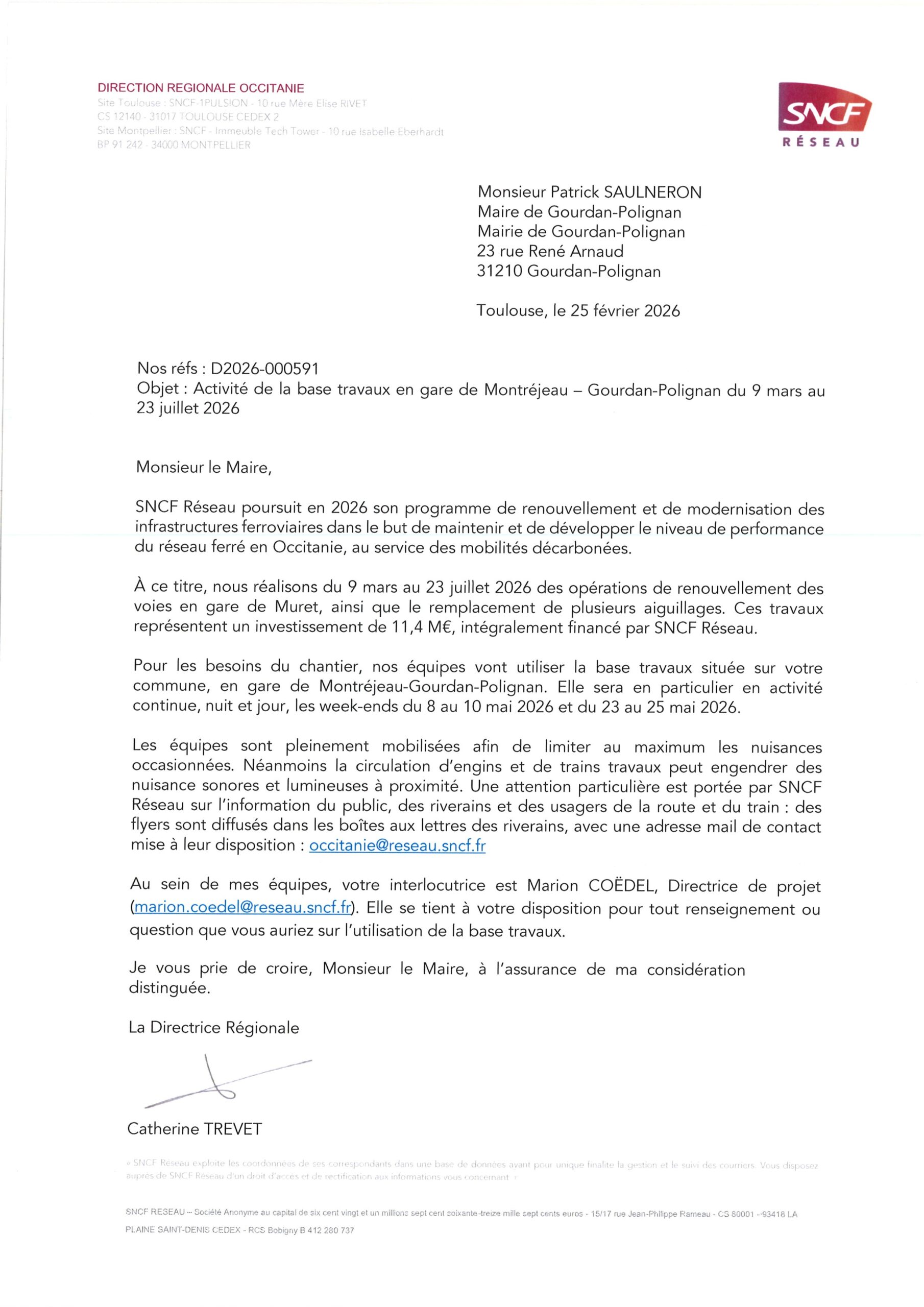 Travaux sur le réseau SNCF