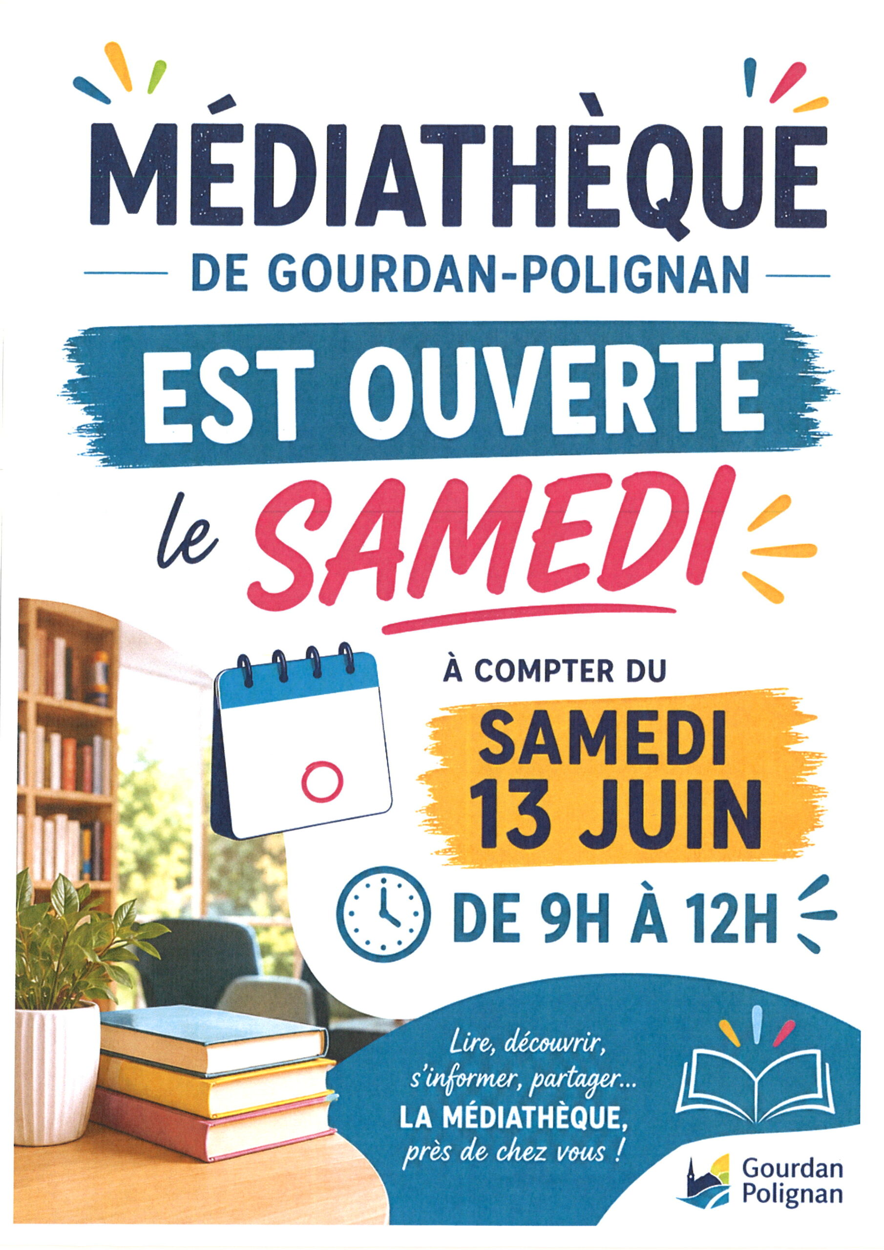Médiathèque – Ouverture le samedi