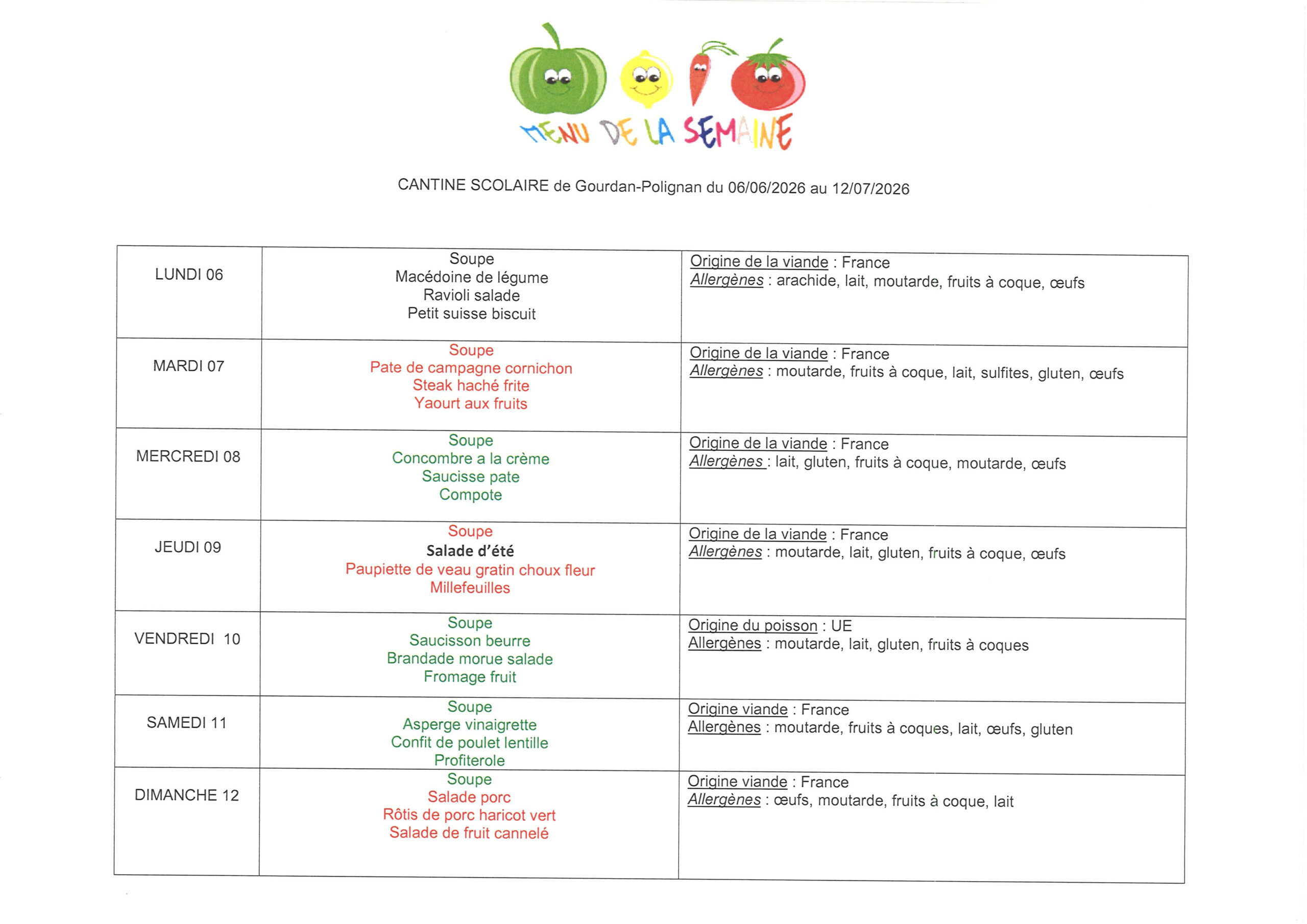 Menus du 060726 au 120626